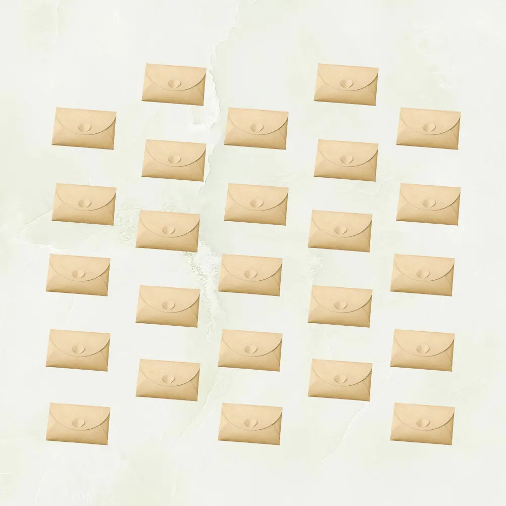 

100 pcs Love Buckle Envelope Heart Clasp Holder Kraft Paper Storage Envelopes For Name Cards Postcards Biodegradable Reusable