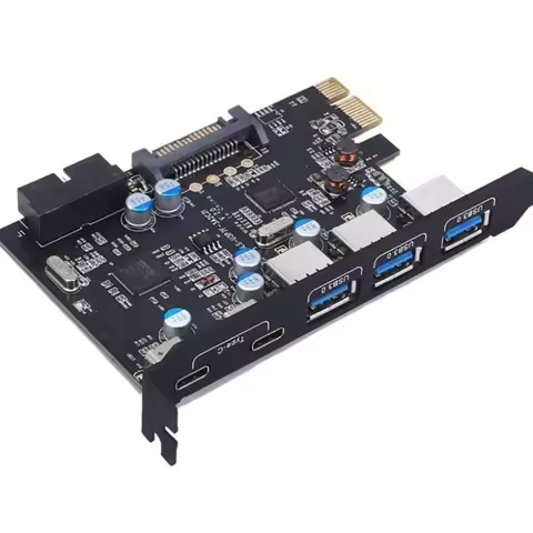 PCI Express Card To 3 PORTS USB 3.0 2 PORTS USB3.1 Type C Internal USB 3.0 20PIN 7 Ports USB HUB Pcie To Tyoe-c Expansion Card