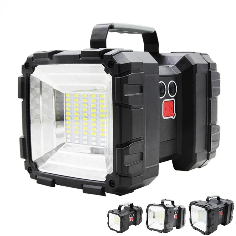 Reflector LED de doble cabeza, linterna de mano superbrillante, foco de trabajo al aire libre, luz de inundación XHP70, linterna recargable por Usb