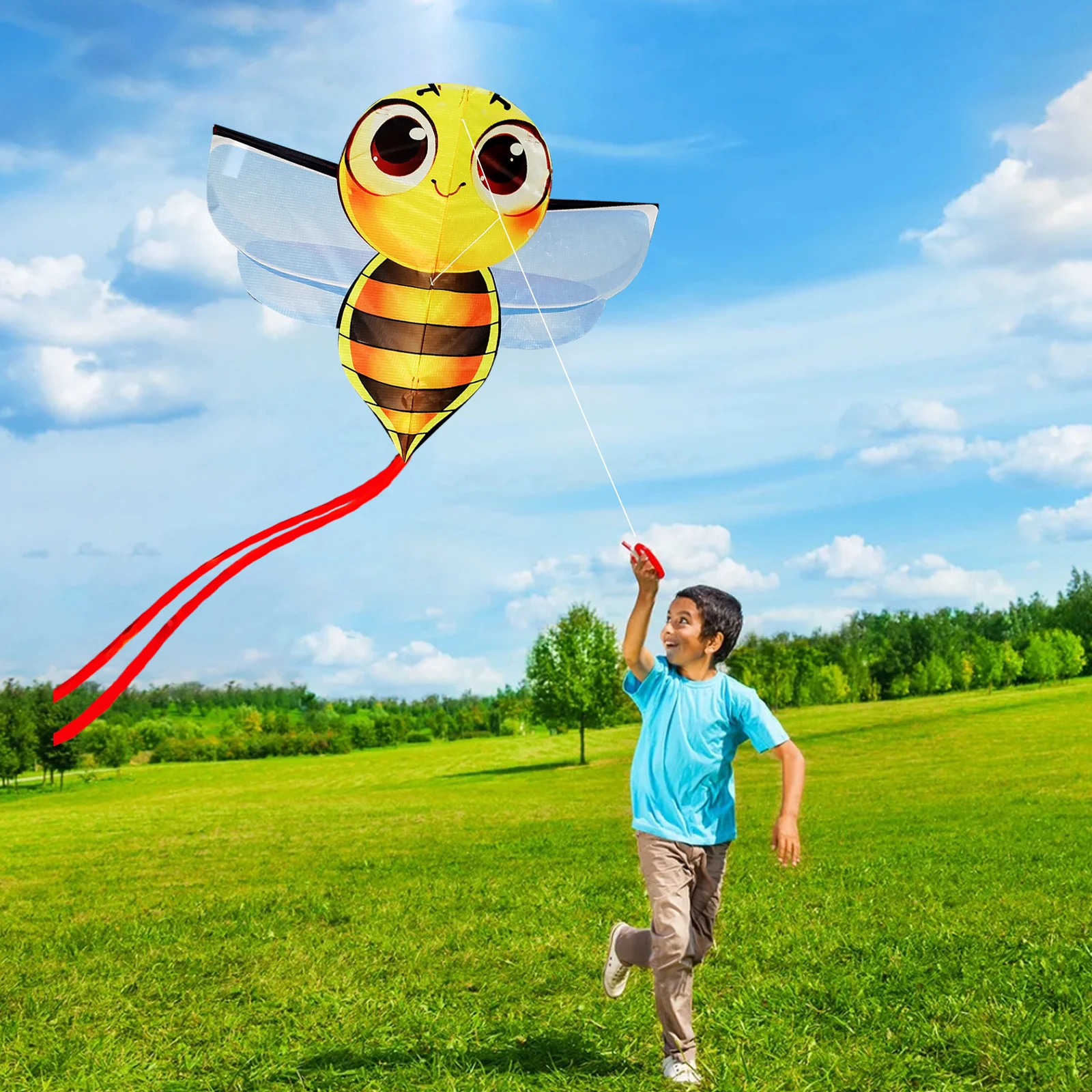 جديد في الهواء الطلق متعة الرياضة لطيف النحل طائرة ورقية للمبتدئين الطائرات الورقية تأتي مع سلسلة ومقبض