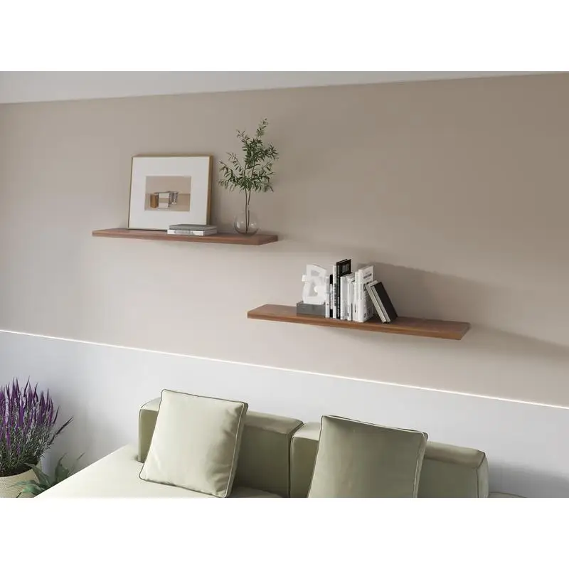 

Walnut Floating Shelf Set of 2 in Melamine