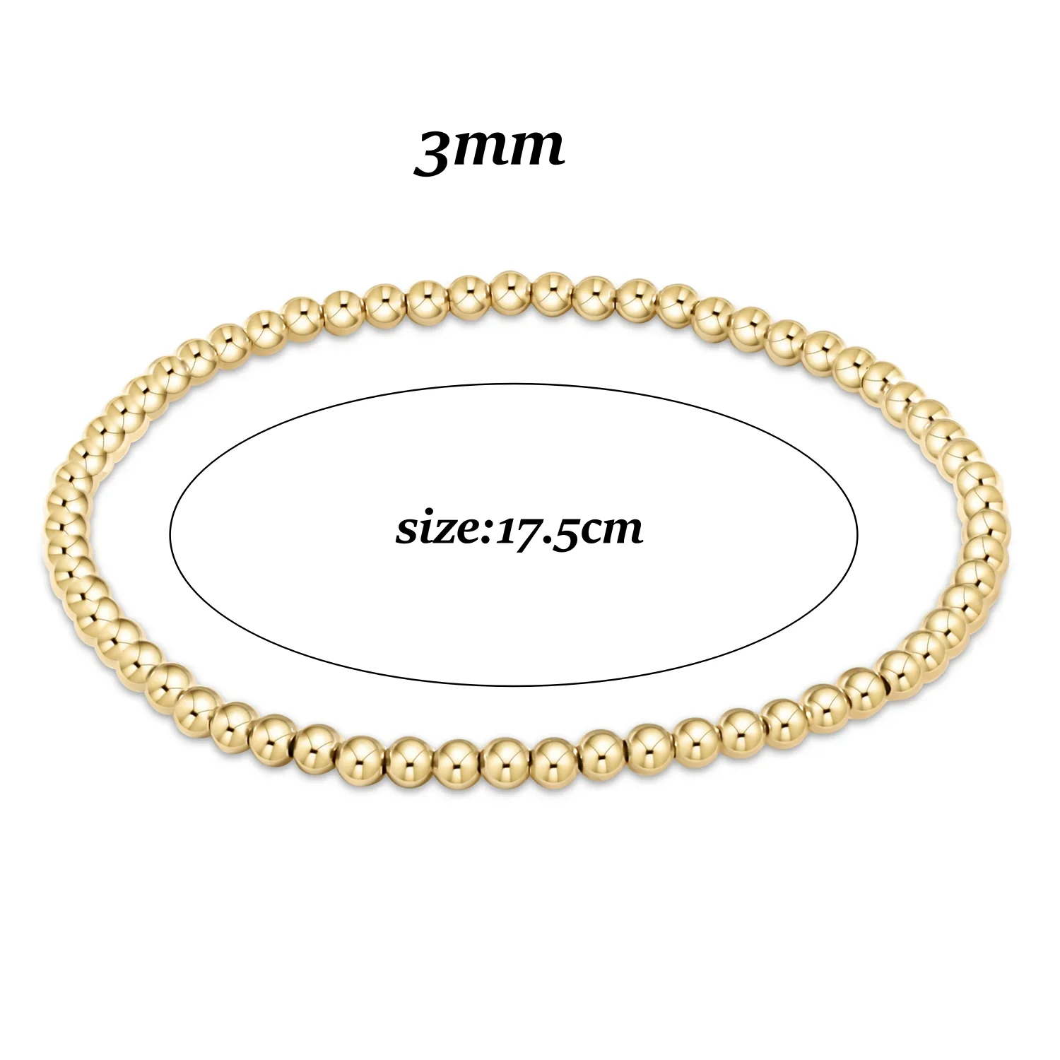 Goldperlen-Stretch-Armbänder für Damen, 18K vergoldet, stapelbar, modischer Schmuck, trendiges Accessoire für Party und Alltag. – Detail 4