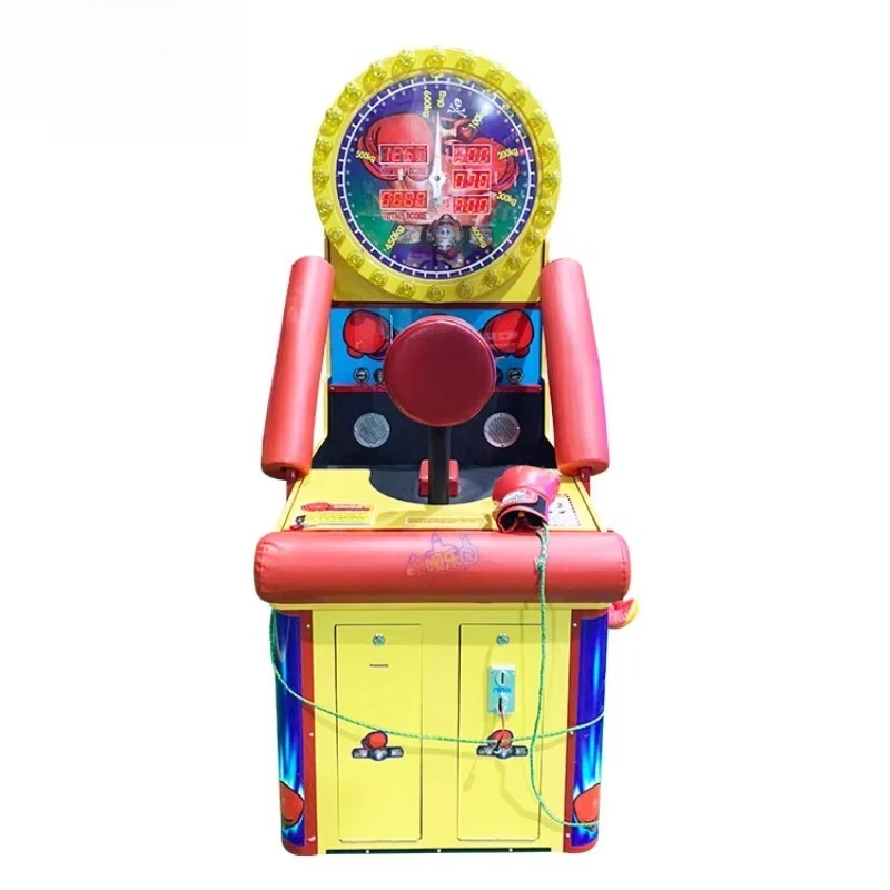 Coin-operated boxing game machine in amusement park - Boxing strength tester with digital scoring function