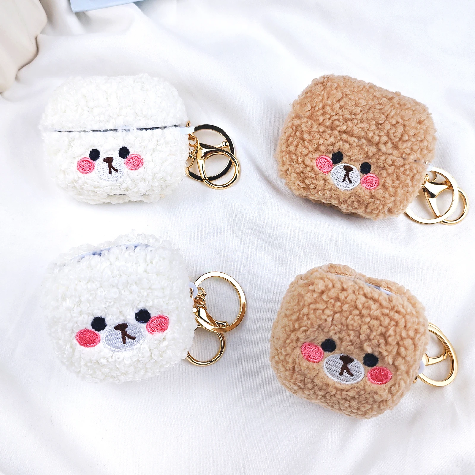 Bear حقيبة سماعة الاذن ل Galaxy Buds Core/2/2pro/pro/live/FE حقيبة سماعة الاذن ل Buds 3/3 Pro السيدات ملحق حقيبة سماعة الاذن