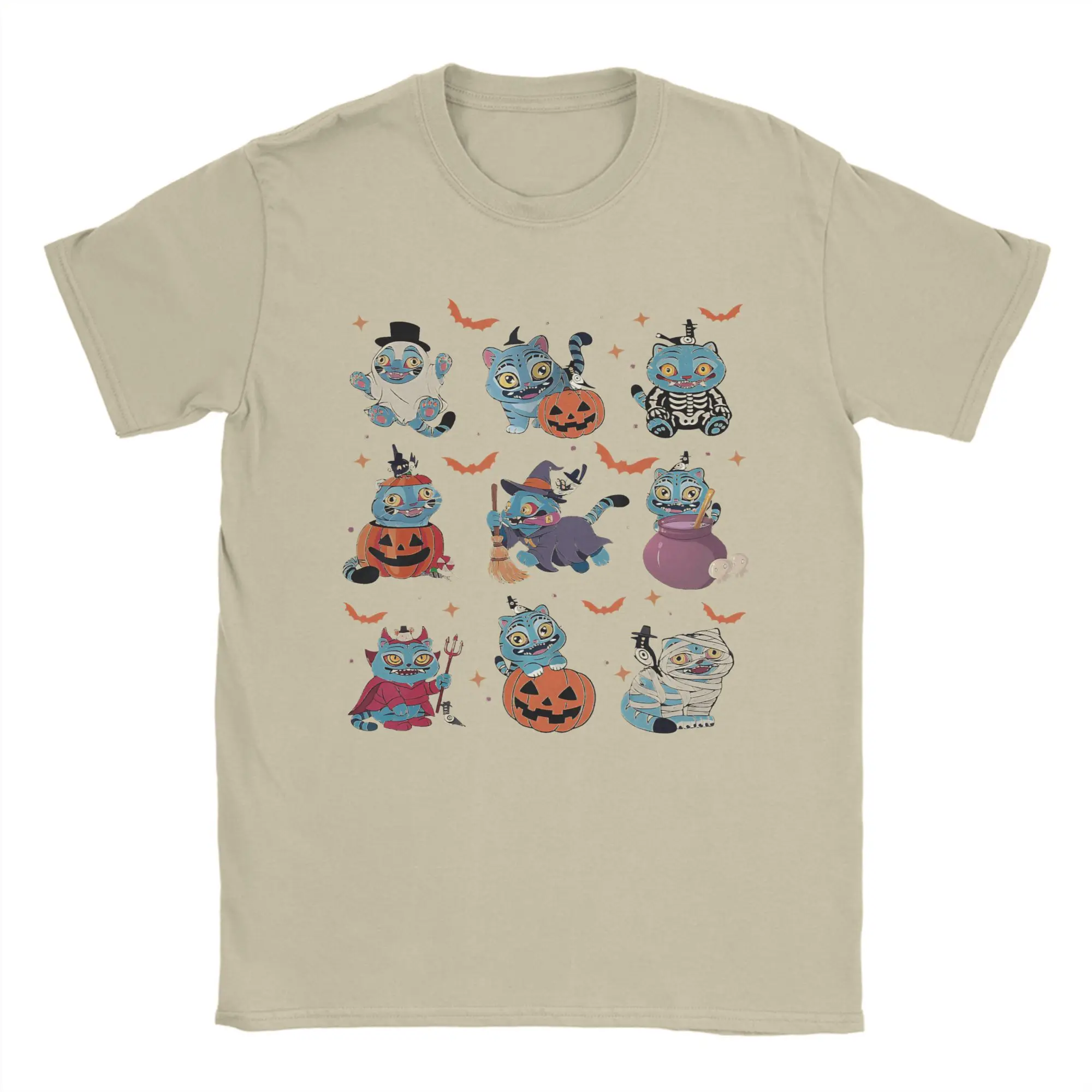 

Kpop Demon Hunter Derpy Tiger and Sussie Bird Halloween Men T Shirts Vintage Tees Short Sleeve Round Neck T-Shirts Cotton Summer
