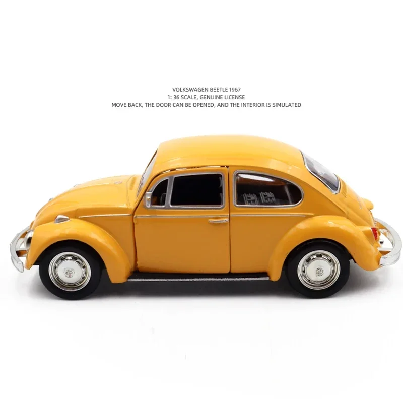 Simulation 1:36 Scale Vintage Beetle 1967 Alloy Car Model Diecast Miniature Voiture Children Boy Car Toy Collection Home Decor