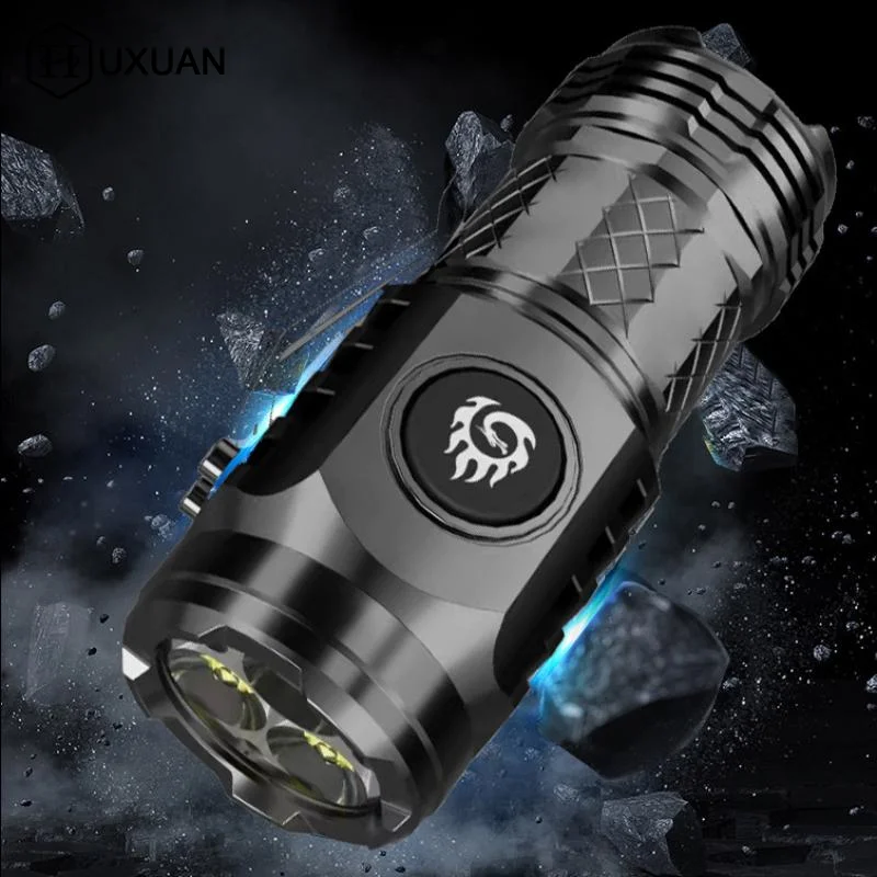 Mini Type-C Charging Flashlight 18650 Powerful Led Torch Strong Flashlight With Clip High Power Led Flashlight Mini Lantern