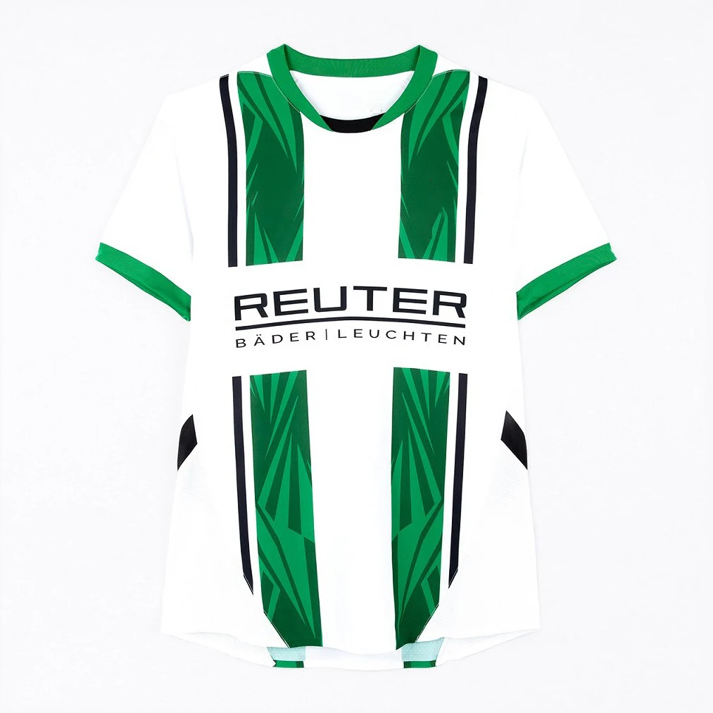 24-25 Sommer Frauen Männer Sport T-Shirt Trikot Gladbach Tops T-Shirts Fußball Fitness Kleidung Fans Gedenk Camiseta Sportswear