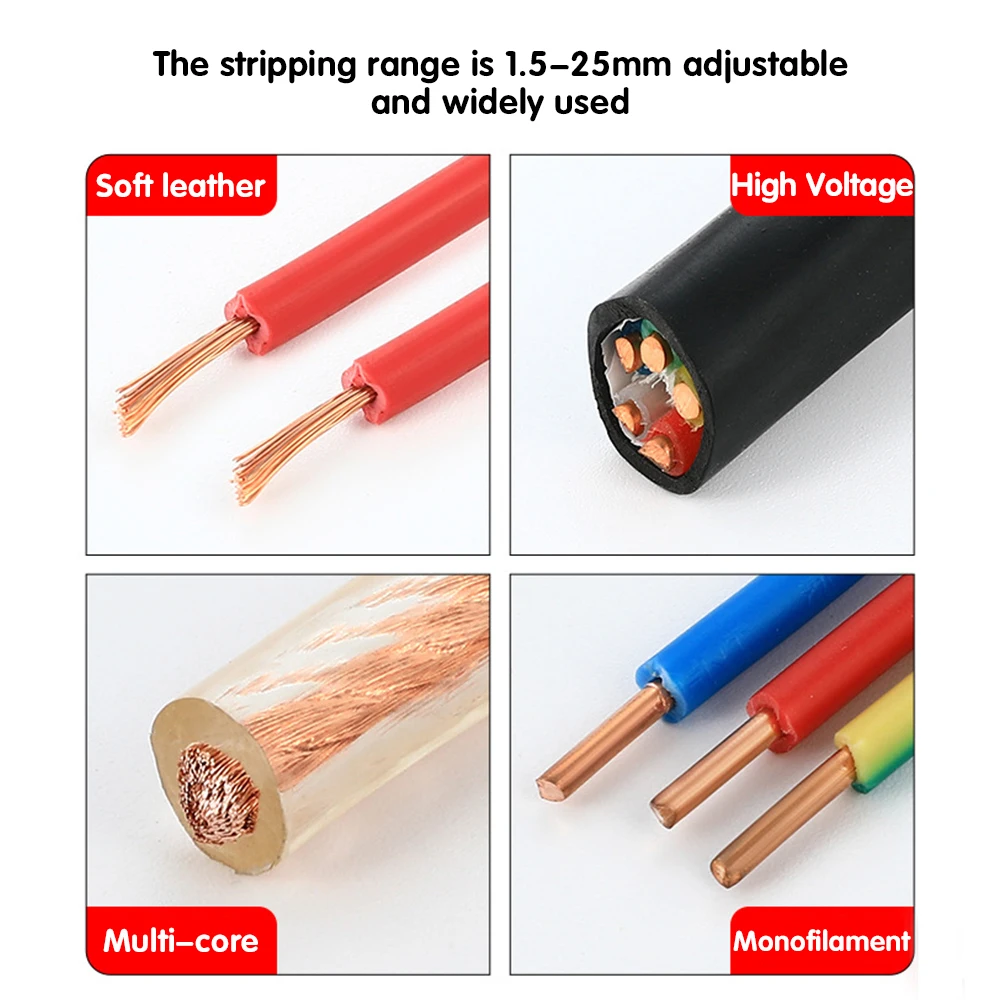 370w電気有線防曇機,1.5mm〜38mm,ポータブルコード,10ブレード1/2hpケーブルストリッパー