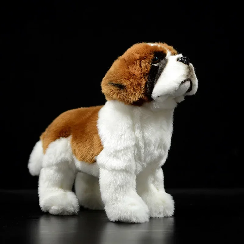 Mainan boneka mewah Saint Bernard simulasi lucu, boneka anjing gemuk, Model binatang kehidupan nyata untuk hadiah Tahun Baru anak-anak