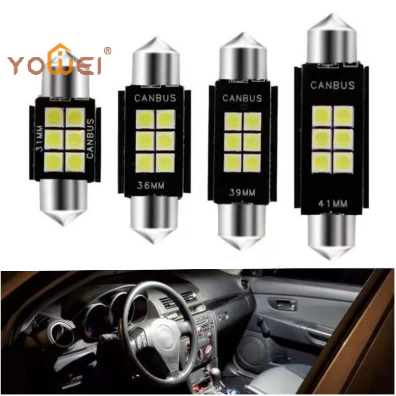 Latest Automotive LED License Plate Reading Light 31mm 36mm 39mm 41mm CSP 3030 Signal Lamp Canbus Bulb Light License Plate Lamp