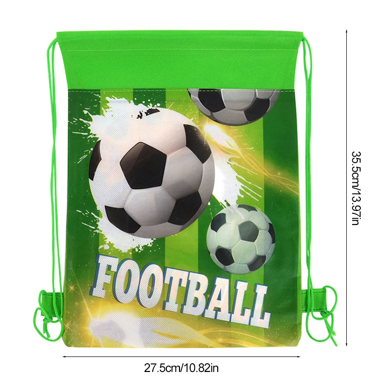 10/20Pcs Football Drawstring Gift Bags Non-woven Soccer Goodie Bag Backpack Kids Sport Birthday Party Favors for guests