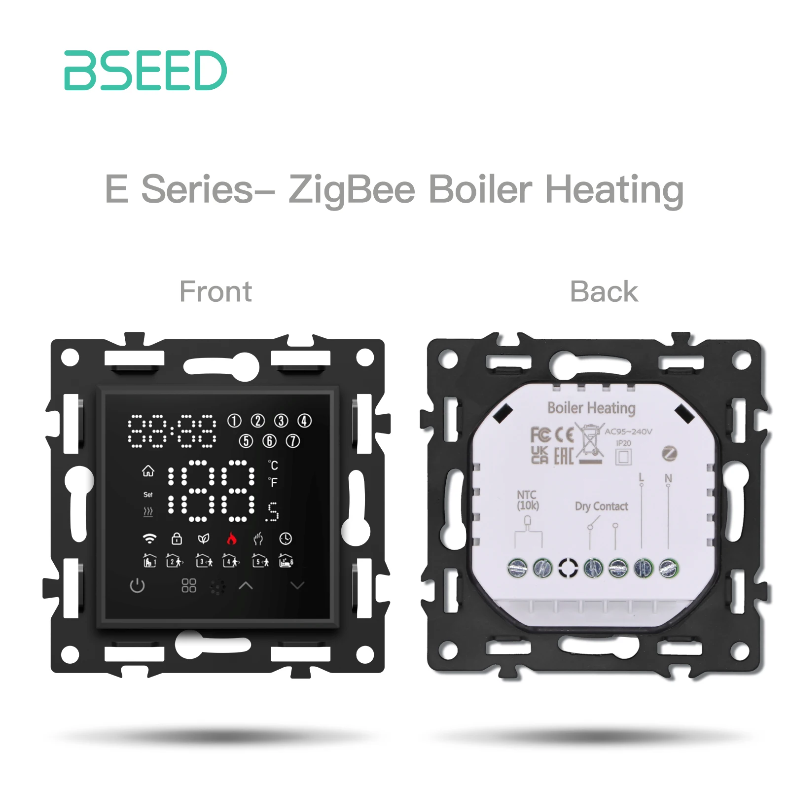 BSEED Smart Zigbee Thermostat Fußbodenheizung/Kessel/Wassermodul Teil Thermostatregler Glasrahmen Need Gateway APP-Steuerung