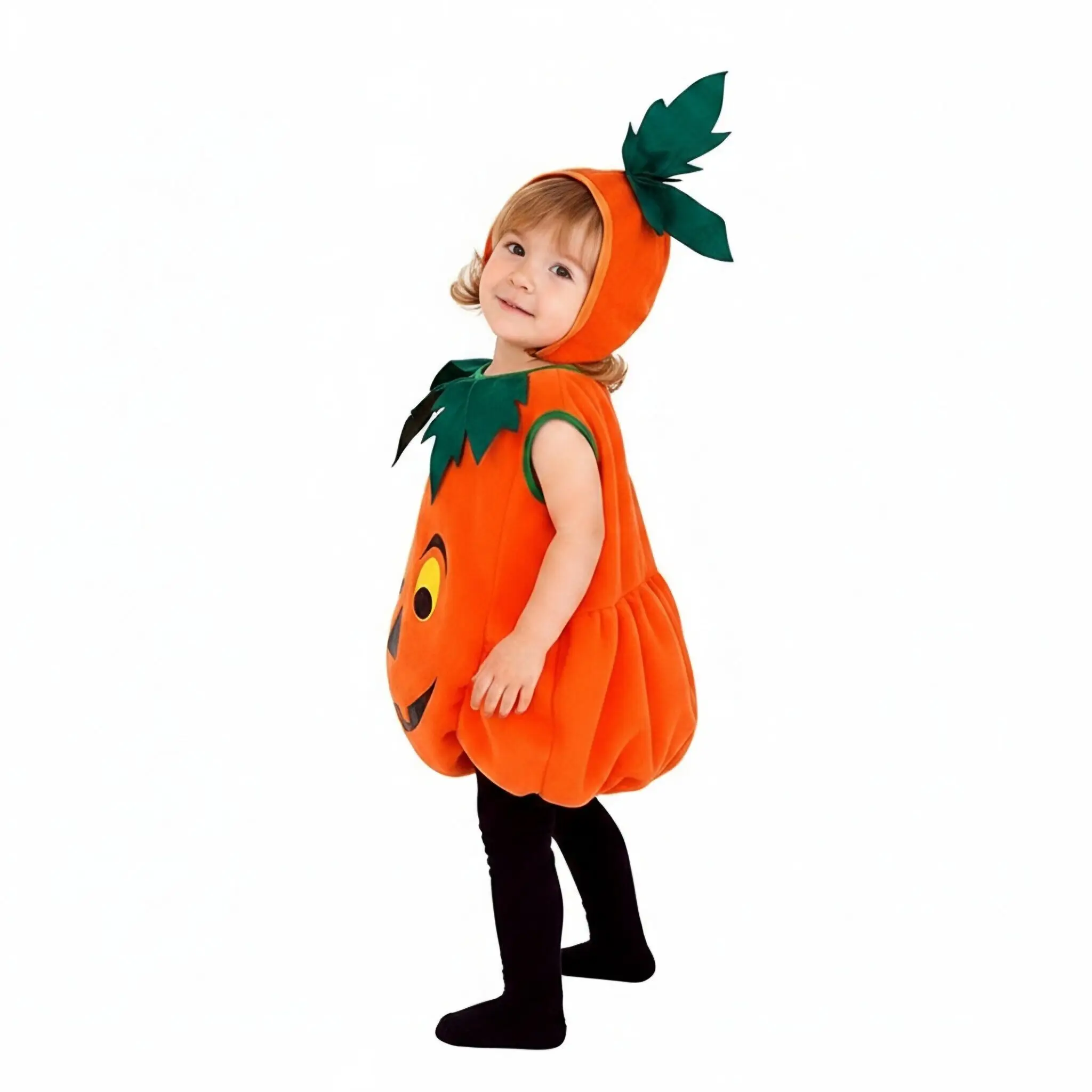 Girls Boys Pumpkin Costume With Hat Kids Halloween Cosplay Costume Children Cosplay Stage Performance Party Clothing image 6