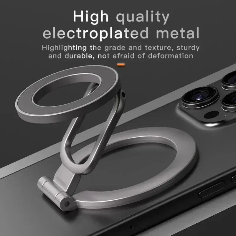 

Double Magnetic Ring Phone Holder Double-Sided Magnet Ring Folding Phone Mount Alloy Gym Accessories Desktop Cellphone Grip