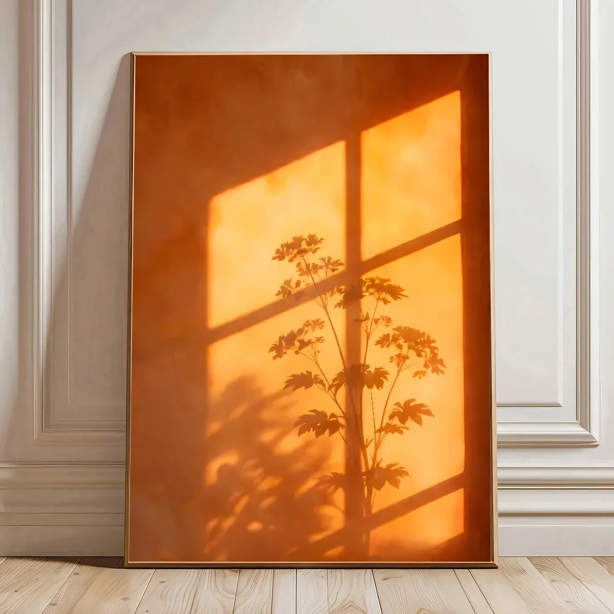 Creative Sunset Window Shadow Plant Canvas Prints Poster Modern Minimalist Aesthetics Art Prints Bedroom Wall Art Home Decor