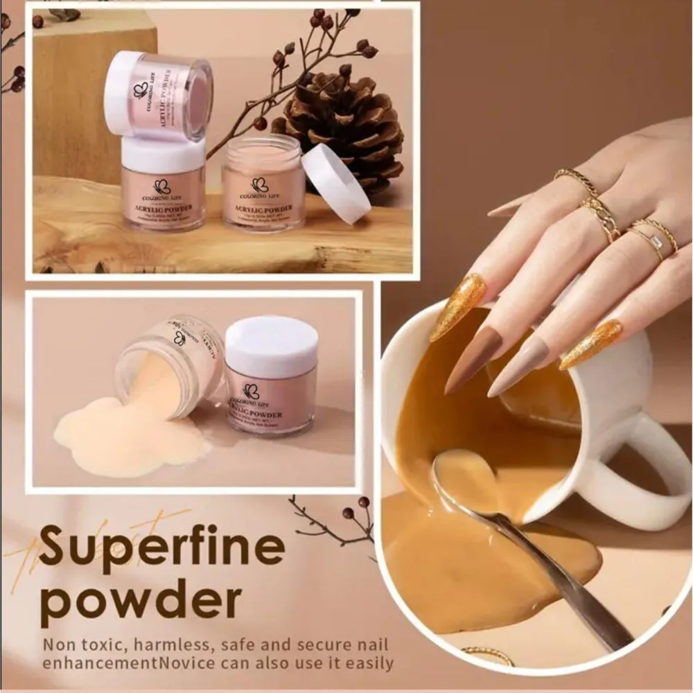 Conjunto de pó acrílico de 8/12 cores, pó de cristal para arte em unhas, tons nus e pastel, perfeito para faça você mesmo, salão de beleza, mergulho/escultura/extensão