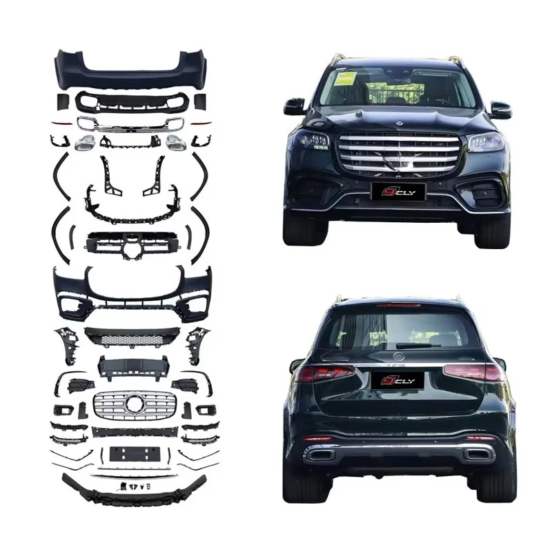 

Комплекты кузова для GLS X167 2024, обновленный GLS450, спортивный комплект кузова, решетка переднего бампера, расклешенное крыло, диффузор, выхлопная труба