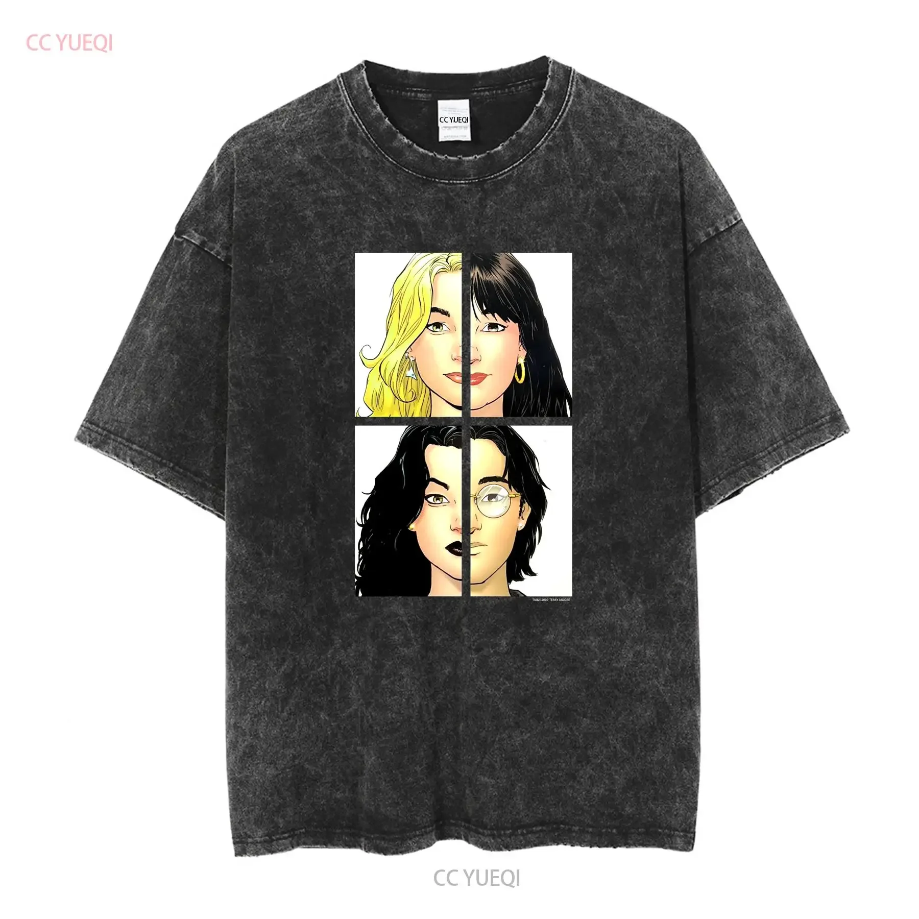 Vintage Strangers In Paradise 2009 Terry Moore Graphitti Comic Black T Shirt Large vintage Washed Soft Slightly Stylish