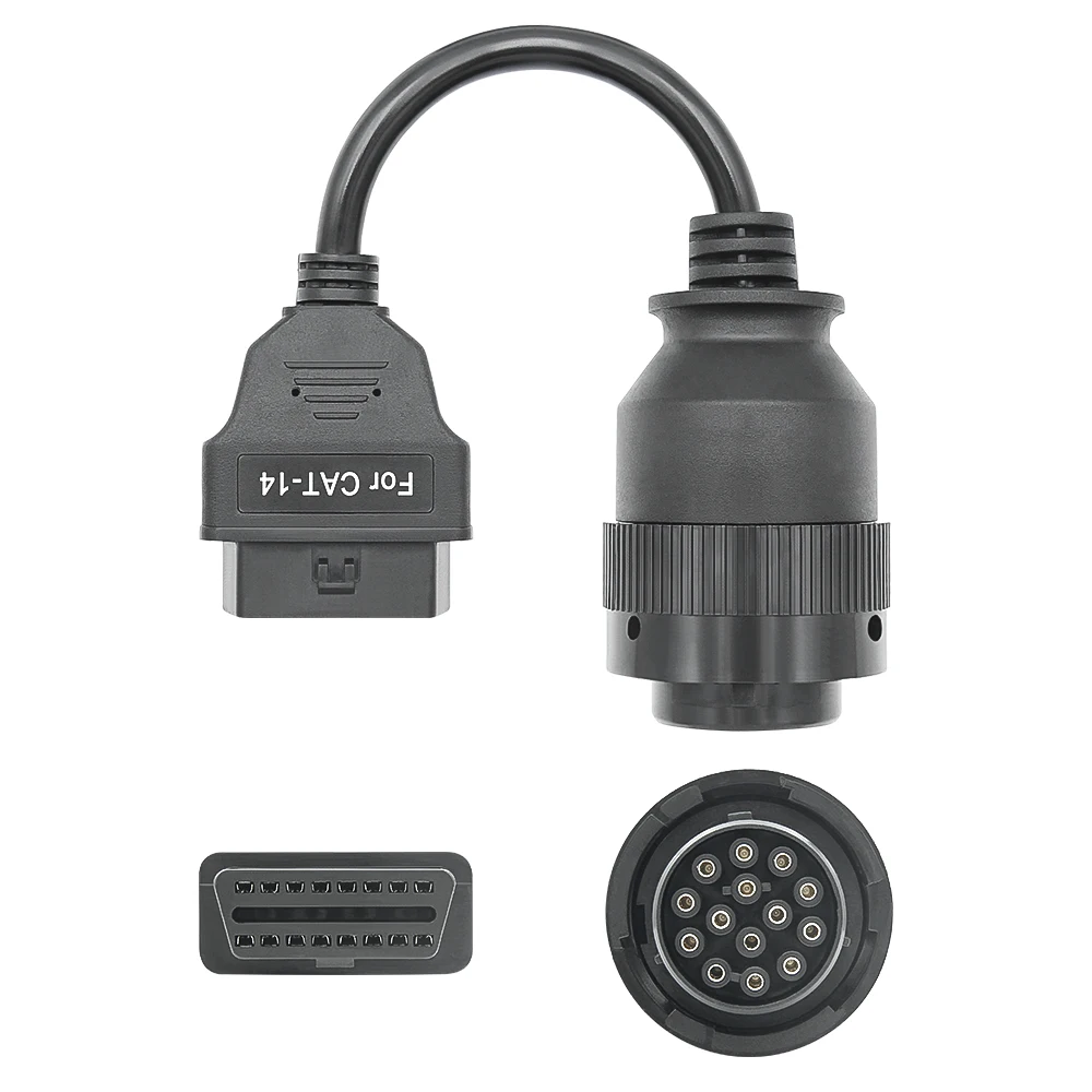 Caterpillar CAT 14 Pin to 16 Pin OBD2 Diagnostic Adapter Cable For Truck Excavator OBDII Connector Car Diagnostic Scanner Tool