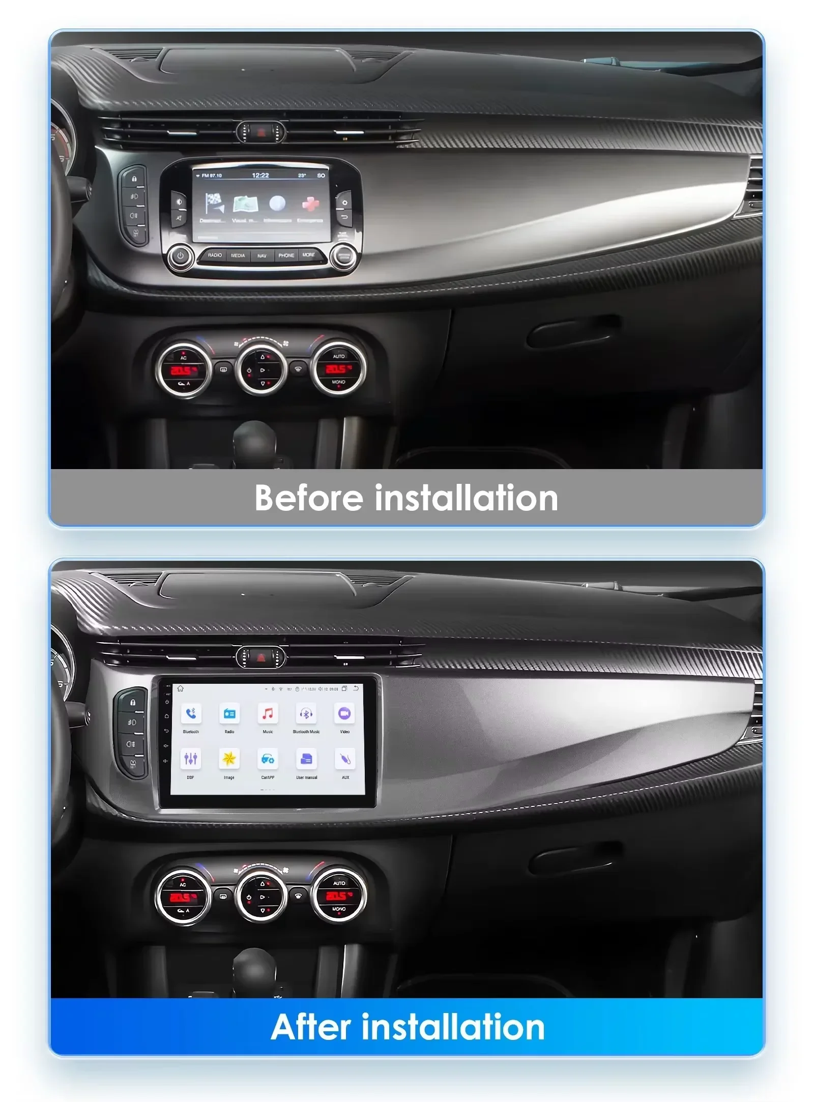 Radio para coche con Carplay y Android para Alfa Romeo Giulietta 2010-2018, reproductor multimedia estéreo, GPS, navegación, DVD, unidad principal, pantalla QLED 3