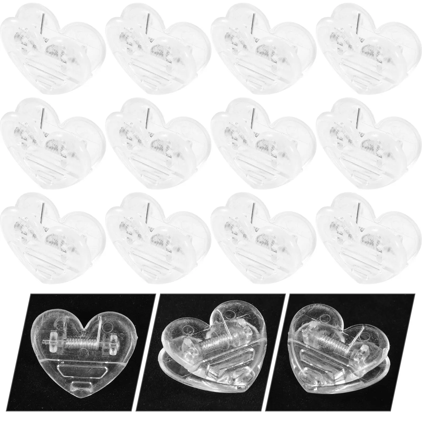 

15Pcs Fine Workmanship Heart Photo Clips Clear Compact Picture Clamps for Festive Decoration Birthday Wedding Housewarming Home