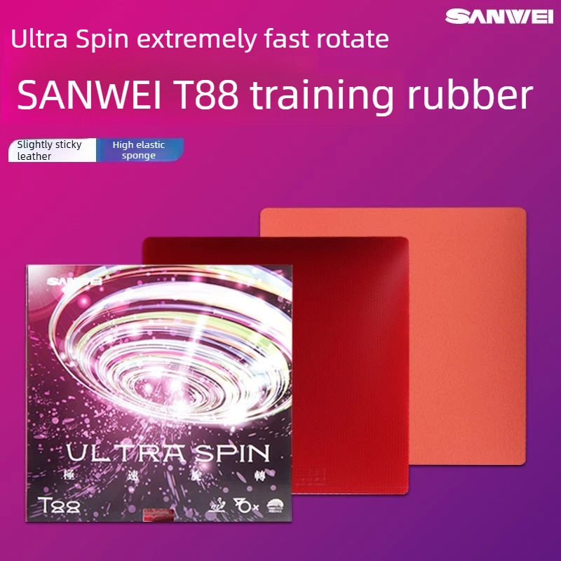 SANWEI T88 Ultra Spin Table Tennis Rubber Semi-sticky Control Loop Ping Pong Rubber with High Elasticity Sponge Fine Control