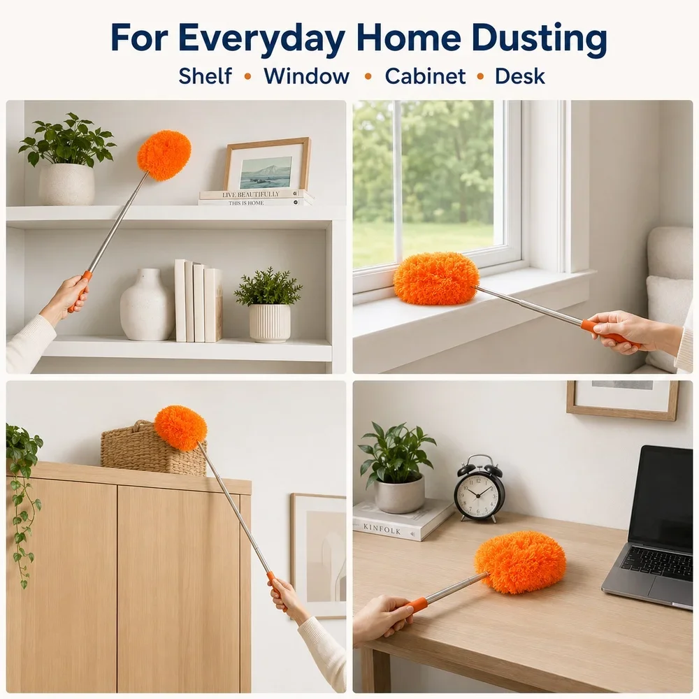 Microfiber Ceiling Fan Duster Extends Up To Long Handled Dust Locking Reusable And Cleaner Brush For Effortless Cleaning - view 5