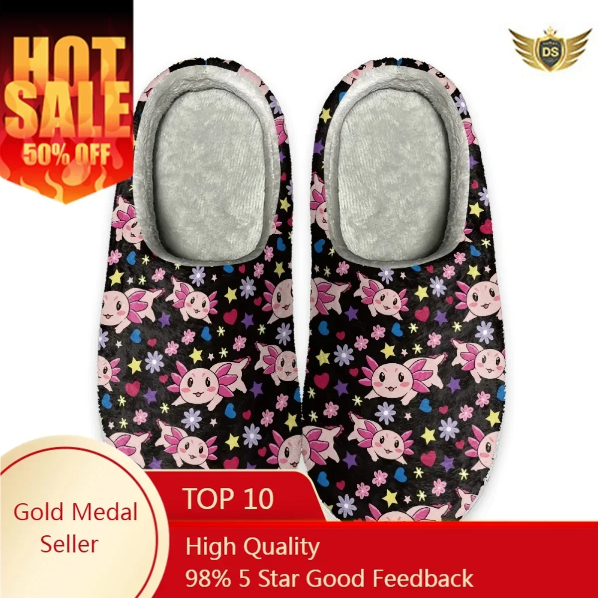 

Lovely Newt Pattern Women Home Slippers for Bedroom Casual Cozy Couple Cotton Slipper Autumn Winter Warm Slides Print On Demand