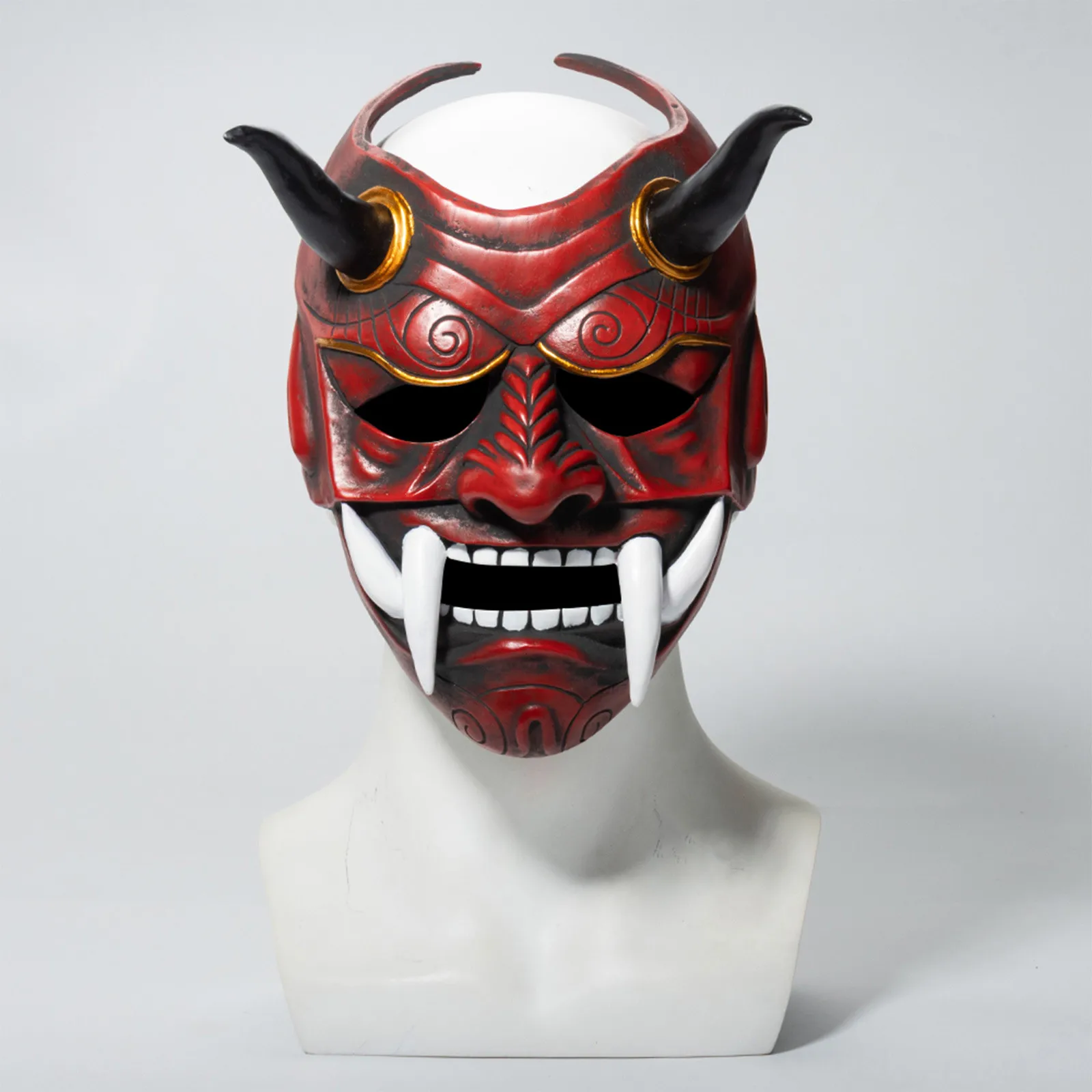 Adult Unisex Halloween Face Mask Japanese Hannya Demon Oni Samurai Noh Kabuki Prajna Devil Mask cosplay party non-to-xic Rubber