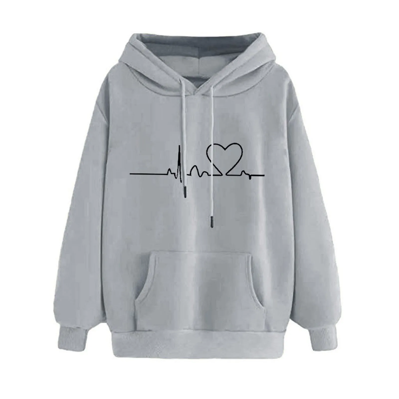 

Love Heart Print Hoodie Women Kawaii Cartoon Tops Sweatshirt for Girls Unisex Fashion Harajuku Graphic Hooded Pullovers