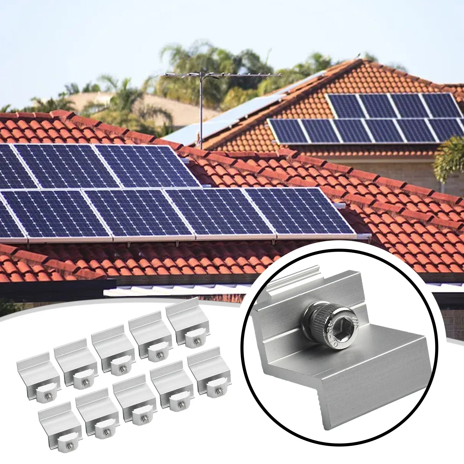 High efficiency Solar System Installation Made Easy with Aluminum End Clamp  Suitable for Various Roof Types  Complete Package