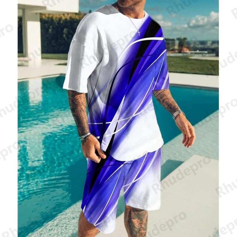 

Believe In Yourself Slogan 3d Prited Men's Set Summer Short Sleeves O-neck Tshirts Pants 2 Piece Suit Men Casual Streetwear