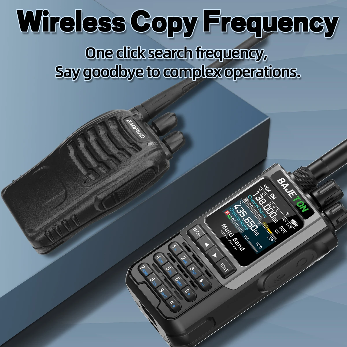 BAJETON BJ8200無線機 長距離ワイヤレス Bluetoothプログラミング Type-c フラッシュライト ノイズリダクション CB SW AM アマチュア無線機