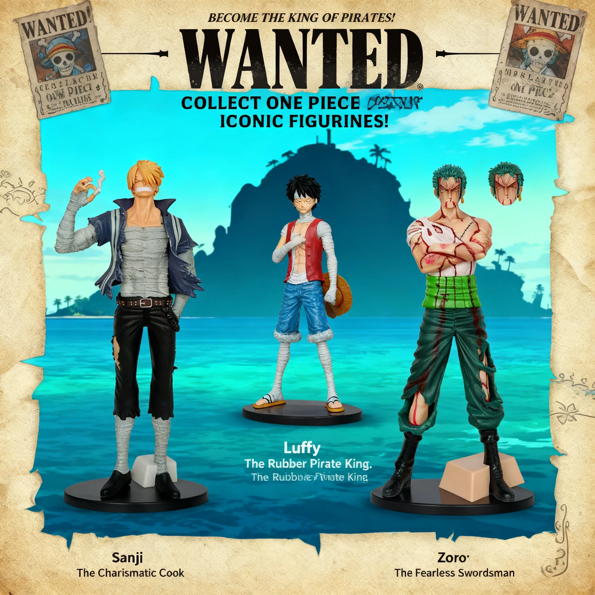 

One Piece Luffy Zoro Sanji Anime Figure Model Statue Collectible Toy Gift Souvenir Wholesale