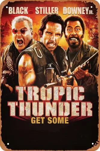 Tropic Thunder (2008) Film Movie Tin Sign Cave Home Wall Art Metal Tin Sign