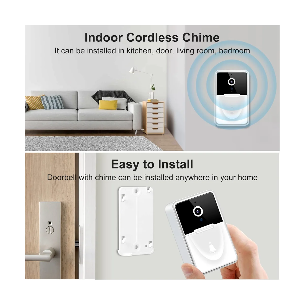 X3 Pro Doorbell Visual Remote Control Doorbell WiFi Wireless Variable Sound Punch Free Two-Way Intercom Camera