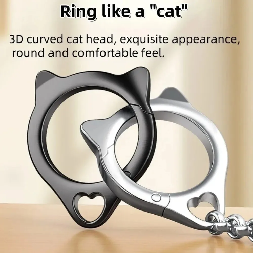 Cat Head Mobile Phone Hanging Rope Ring Buckle Metal Chain Cell Phone Strap Pendant Sturdy Mobile Phone Lanyard