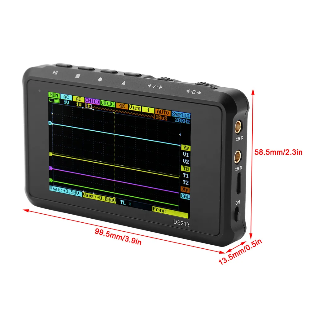 4 Channels Oscilloscope Digital Oscilloscope DS213 Mini 4 Channels 100MSa/s Digital  Portable Oscilloscope Oscilloscope