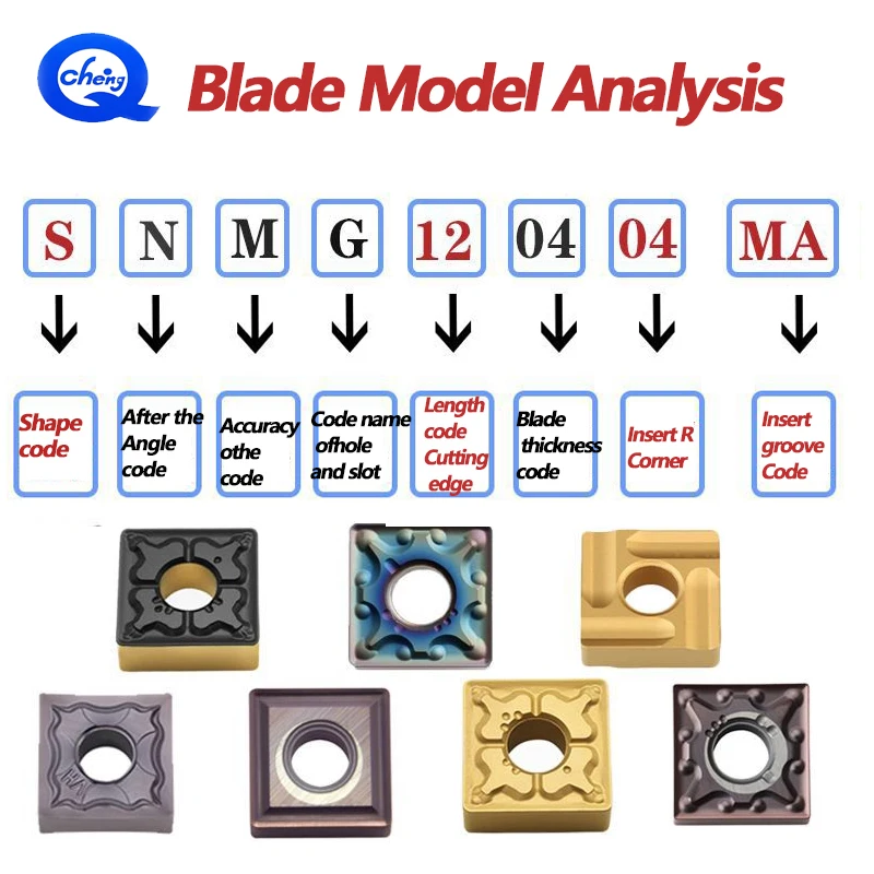 SNMG120404 SNMG120408 CNC 터닝 인서트 사각 네거티브 레이크 러핑 인서트 (강철, 스테인리스강, 주철 가공용)