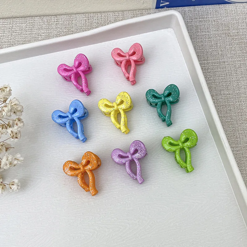 3D Elaborate Bow Hair Clip Matte Small Size New Candy Color Claw Clip Fashion Minimalist Cute Hair Accessory for Women