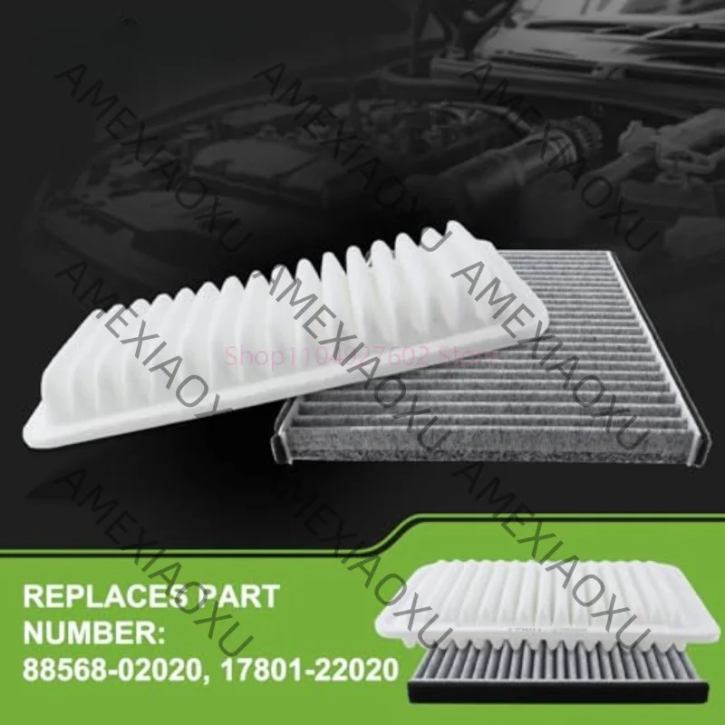Car Parts Engine Cabin Air Filter 17801-22020 88568-02020 Combo For Toyota Corolla Matrix E130 2003 2004 2005 2006 2007 2008 AME