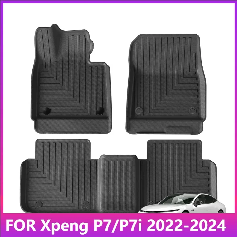 

Коврики для Xpeng P7/P7i 2022 2023 2024 Автомобильные коврики для багажника Коврик для багажника TPE 3D Коврик для ног Водонепроницаемый поднос без запаха ЧЕРНЫЙ