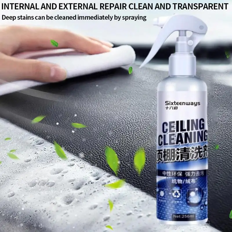 Car Seat Cleaner Fabric 256ml Car Stain Remover Interior Sprayable Leather Cleaner For Car Interiors All-Purpose Car Seat