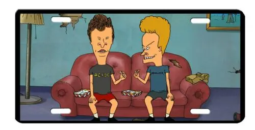 Beavis And Butthead High Gloss Aluminum License Plate Aluminum