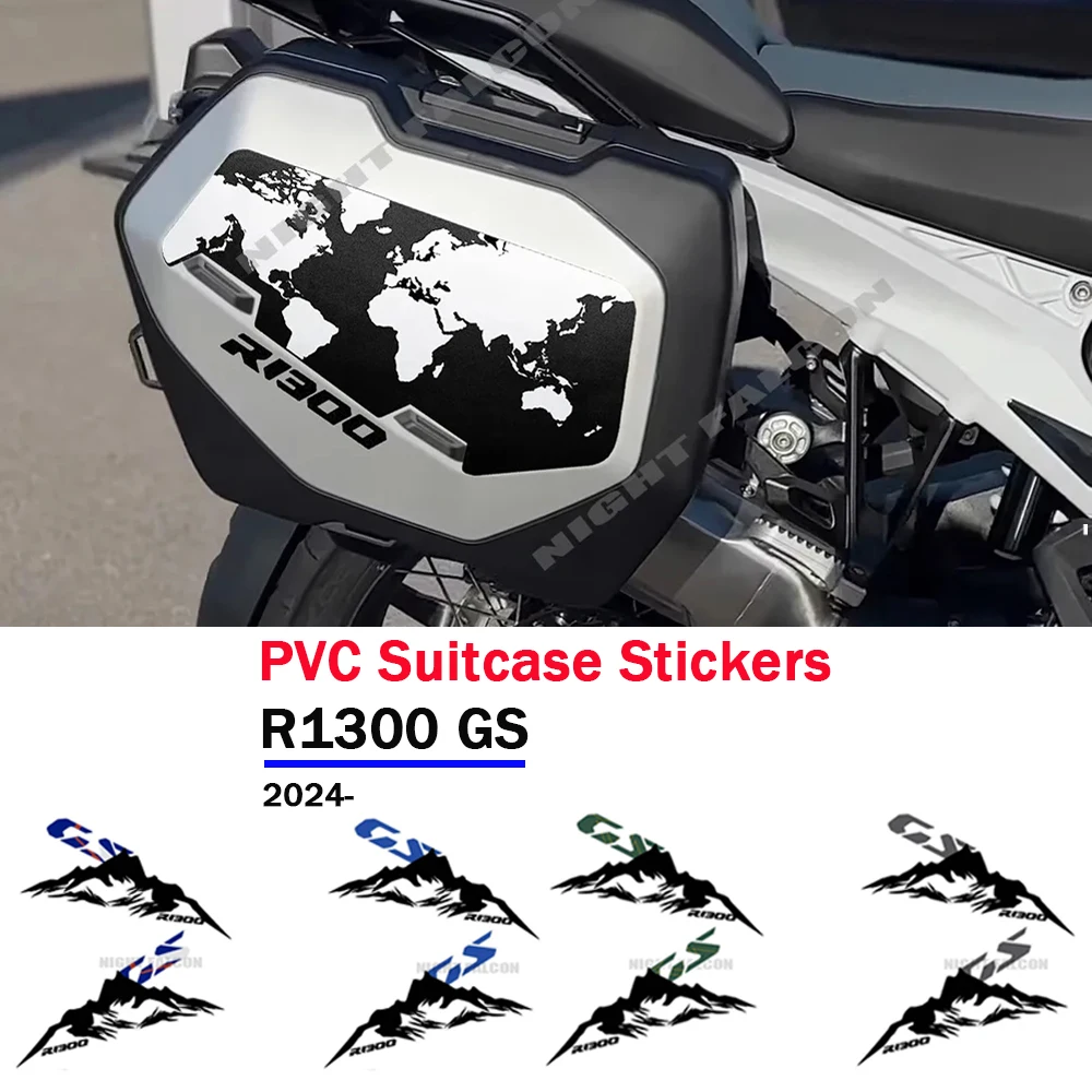 

For BMW R 1300 GS GS1300 2024-Motorcycle Topcase Triple PVC Suitcase Stickers Accessories Case Protective R1300GS Black Stickers