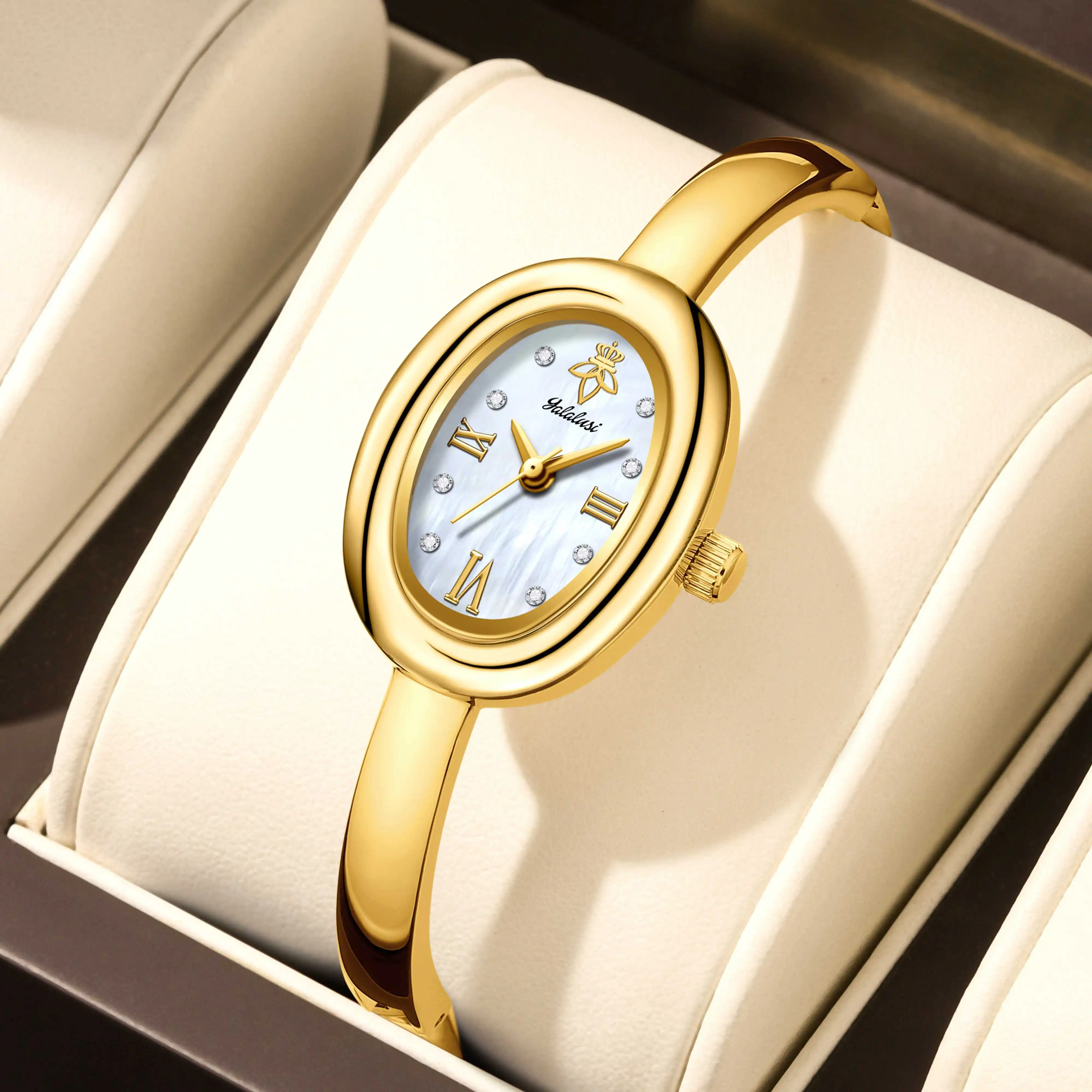 YaLaLuSi Fashionable Ladies’ Watch Brand: Bracelet Watch with a Petite Oval Dial Quartz Movement