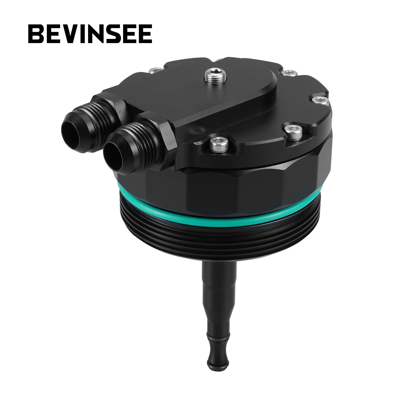 

BEVINSEE Engines Oil Filter Cover w/ Oil Cooler Fittings For BMW M52 M54 E36 E46 E39 E60 E61 X3 X5 Z3 Z4 11421744000 11421741000