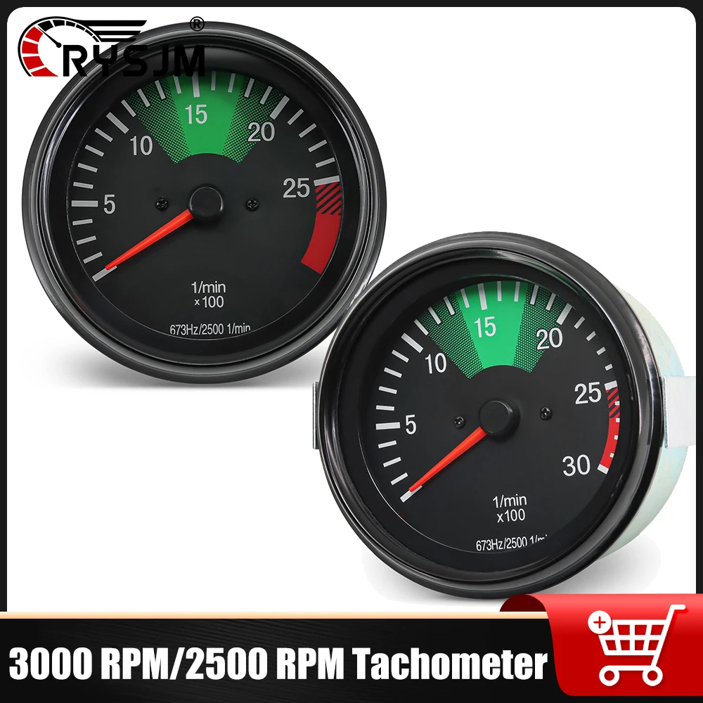 

24V 100MM Heavy Car Truck Gauge Tachometer 0-3000RPM 0-2500RPM for Mercedes Truck Instrument 0025426916 0015424016 673Hz/2500