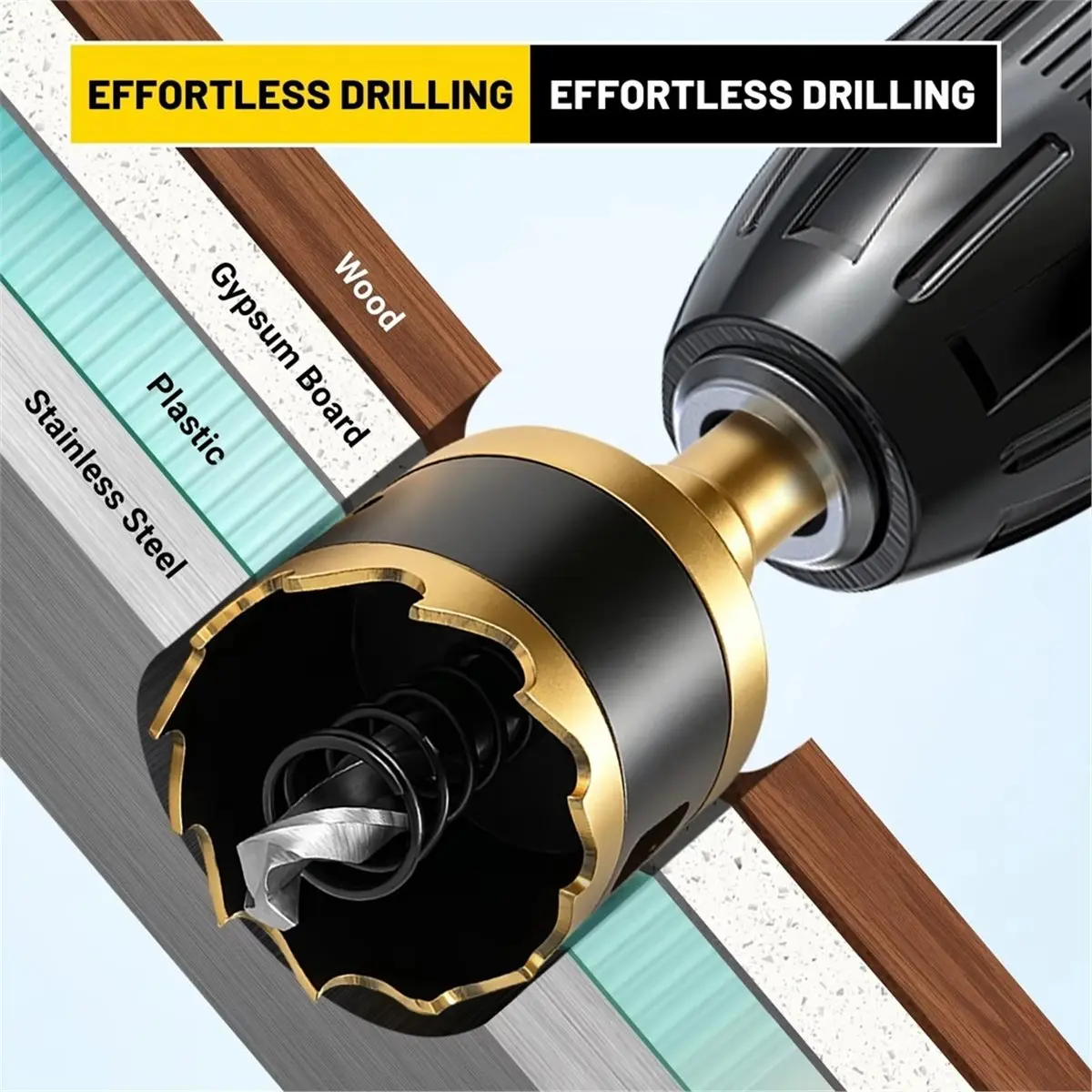 Bi-Metal Hole Saw 80mm Wood Plywood Plastic Gypsum Drywall Ceiling Drill One-Piece Wall No Breakage Continuous Drilling